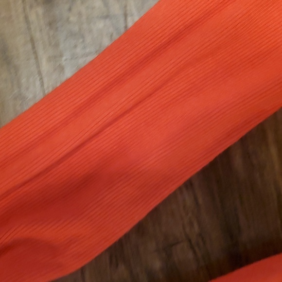 Free People orange long sleeve v neck flowy oversized tunic Sz m - Picture 6 of 11